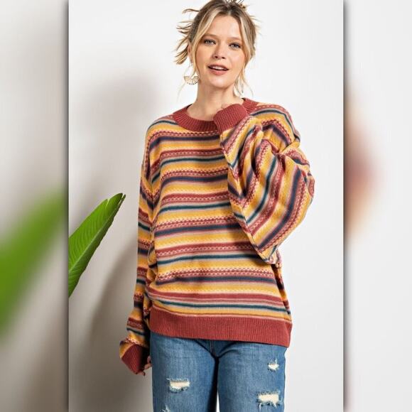 Lively Lumina Sweaters - A268 • Multi Striped Knitted Sweater Top